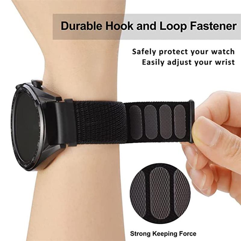 2 шт. 20 мм 22 мм Нейлоновая петля Ремешок Для Amazfit GTS4/2/3/3pro/2e/GTS2 Mini/GTR 4 42 мм/GTR2/2e/stratos браслет Amazfit bip 6 5 ремешок