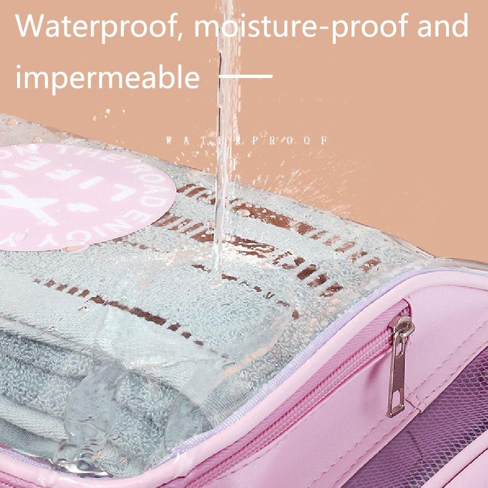 Wet and Dry Separation Toiletry Storage Pouch Transparent Makeup Handbag Clear Toiletry Case Beach