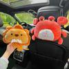 Cartoon Plush Car Tissue Box for Armrest: Cute Hanging Paper Dispenser and Interior Decoration