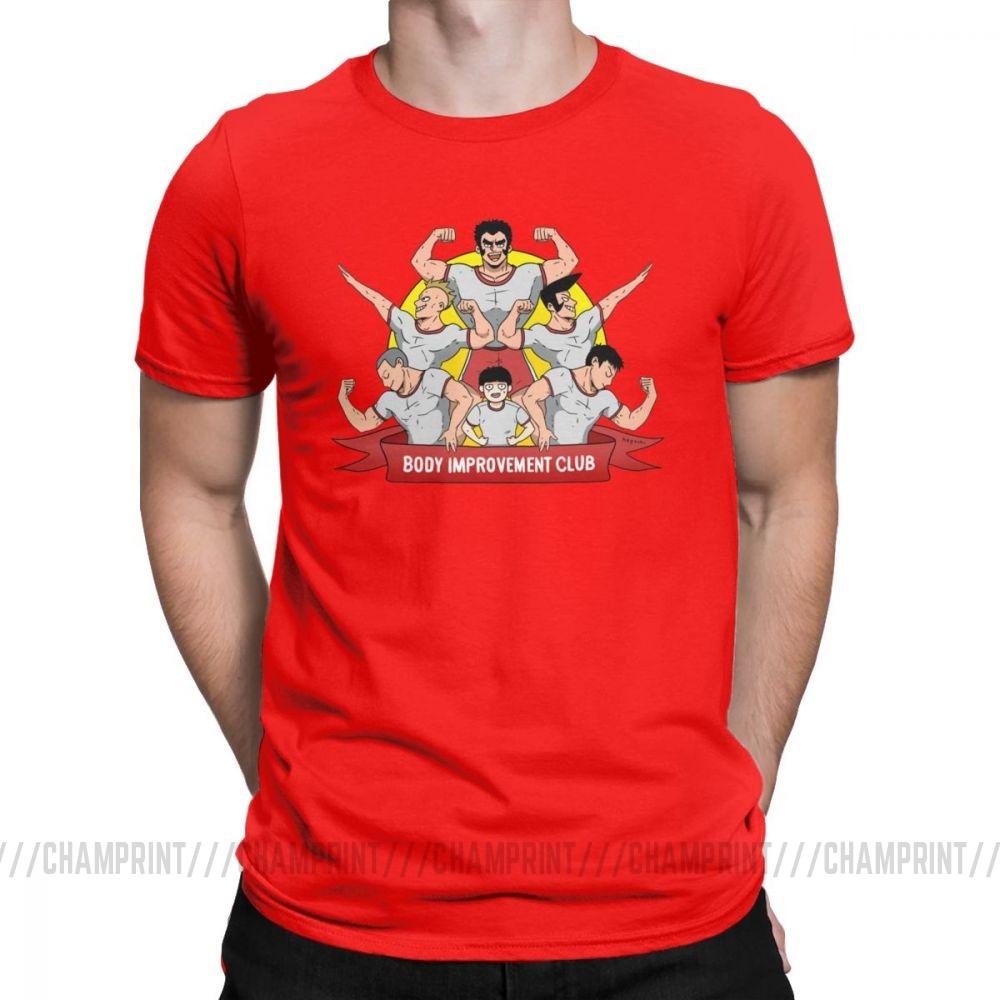 Men S T Shirt Mob Psycho 100 Body Improvement Club Humor 100 Cotton Tees Short Sleeve
