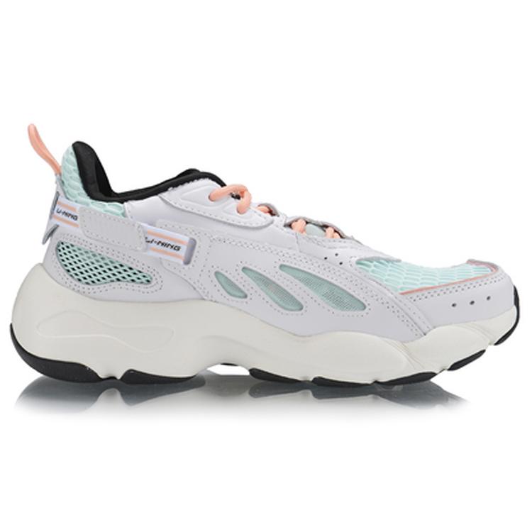 Li Ning Текстиль, Разделенная Коровья Кожа, Дышащие, Легкое Покрытие, Средняя Высота, Повседневная Обувь, Женская AGLP082-1