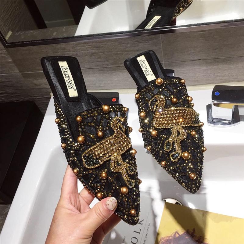 Women's Mesh Pointed Toe Flat Mule Slippers - Summer 2021 Collection