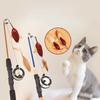 Retractable Fishing Rod Stick Feather Wand Cat Interactive Toy Fish Teaser Rod Feather Interaction Relieve Boredom Pet Products