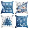 Рождественские наволочки с узором снежинок и елок: Зимние Привет и С Рождеством Дизайны украшение комнаты дома