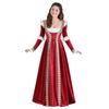 New Halloween Red Queen King Costume Vintage Lace Patchwork Lace Court Dress Dress