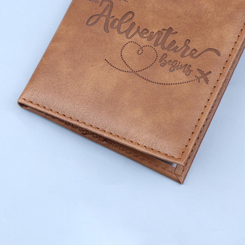 Pu Leather Card Case Cover Unisex Simple Passport Cover World Thin Slim Travel Passport Holder Wallet Gift