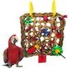 New Natural Rattan Parrot Bite Toy Hanging Interactive Bird Teething Toy Colorful Durable Parrot Climbing Net Pet Supplies