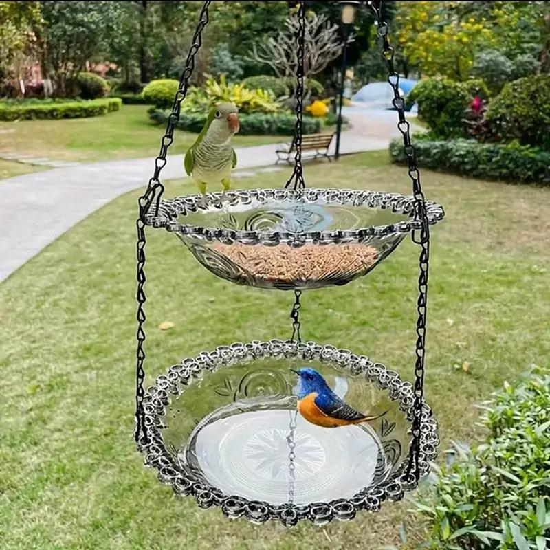 Pet Bird Outdoor Garden Hanging Bird Bath Bird Feeder