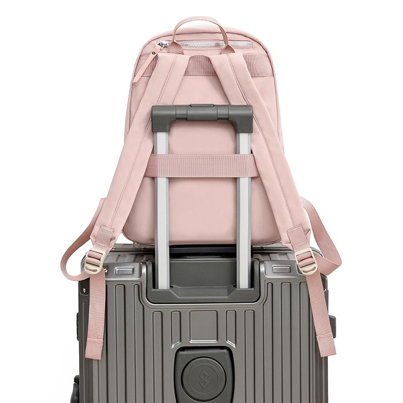 Women's Backpack Solid Color Student Schoolbag Travel Bag Commuter Large Capacity Backpack