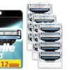 New 12 Pcs Gillettee Mache 3 Blade Men Shaving Cassettes Shaving Replaceable Razor Blades