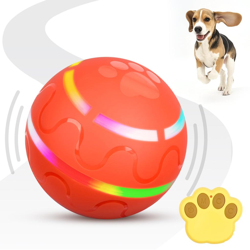 Мяч для собак Bateruni, автоматическая движущаяся собака с USB-пультом, два рабочих электрических питомца, диаметр маленький, средний, большой, оранжевая игрушка, вращение, светящийся, мяч,