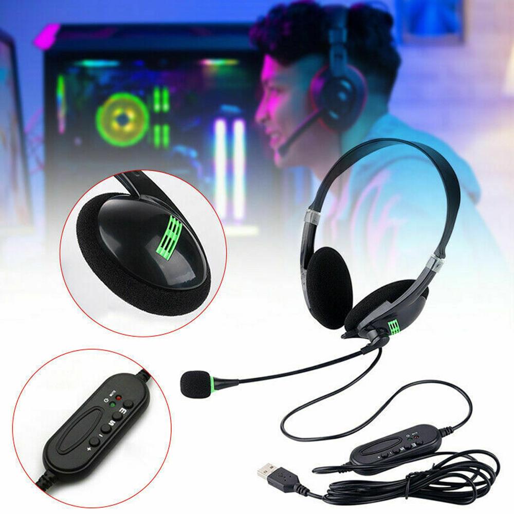 Проводная USB-гарнитура Handfree Call Center Офисные наушники Surround Sound & HD Microphone Наушники Игровые наушники Overear для ПК Ноутбука