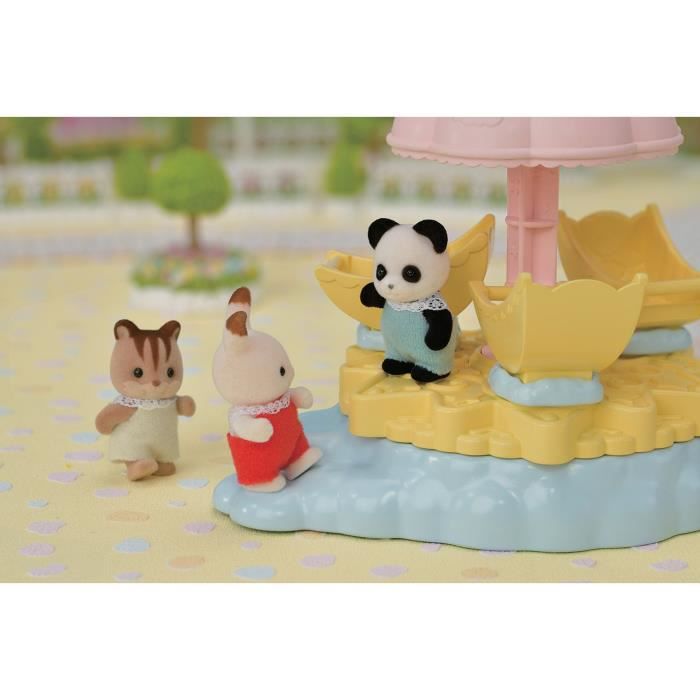 Miniature Figurines - SYLVANIAN FAMILIES - Starry Carousel with Baby Panda