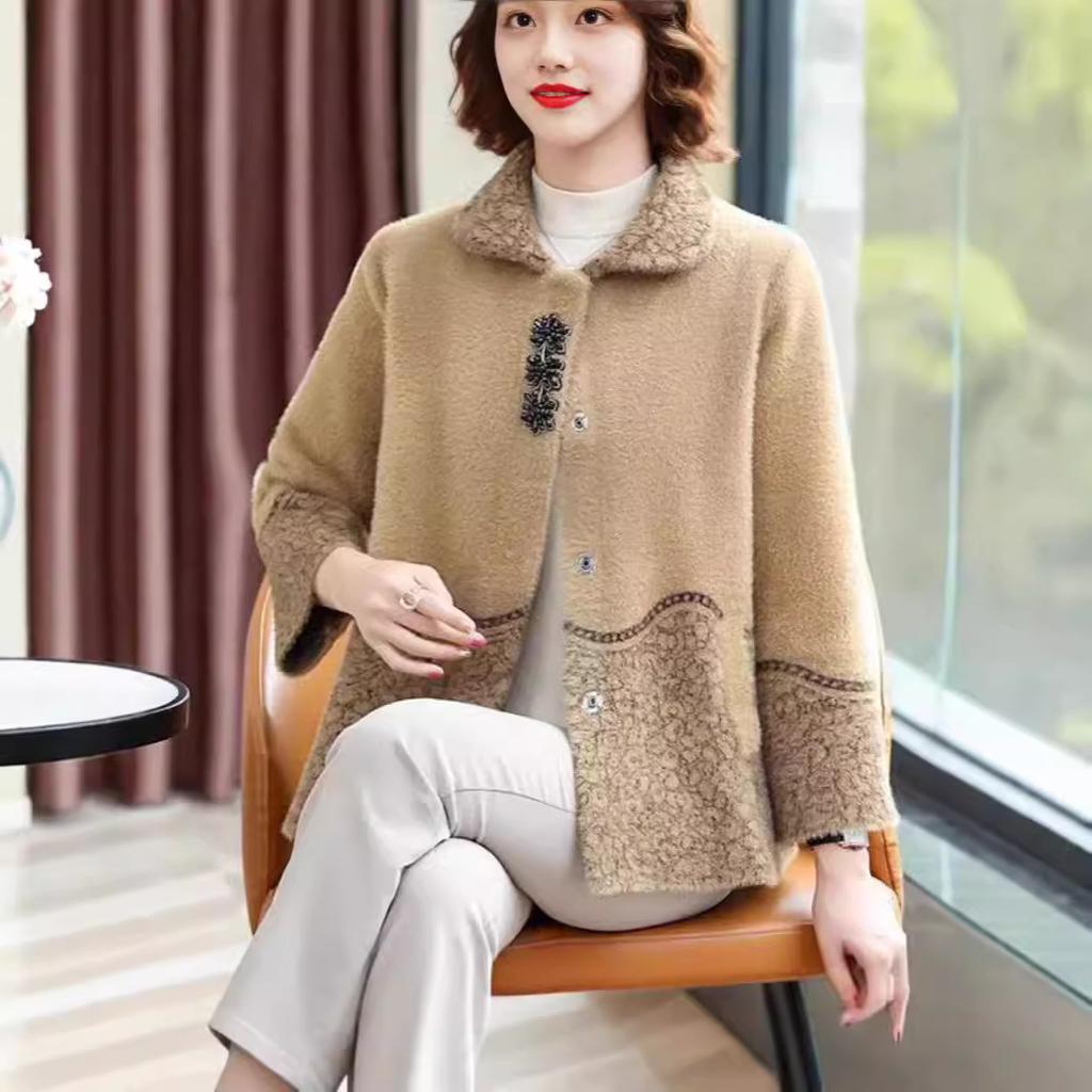 Women's Thicken Cardigan Sweater New Imitation Mink Velvet Sweater Coat Ladies Warm Jackets