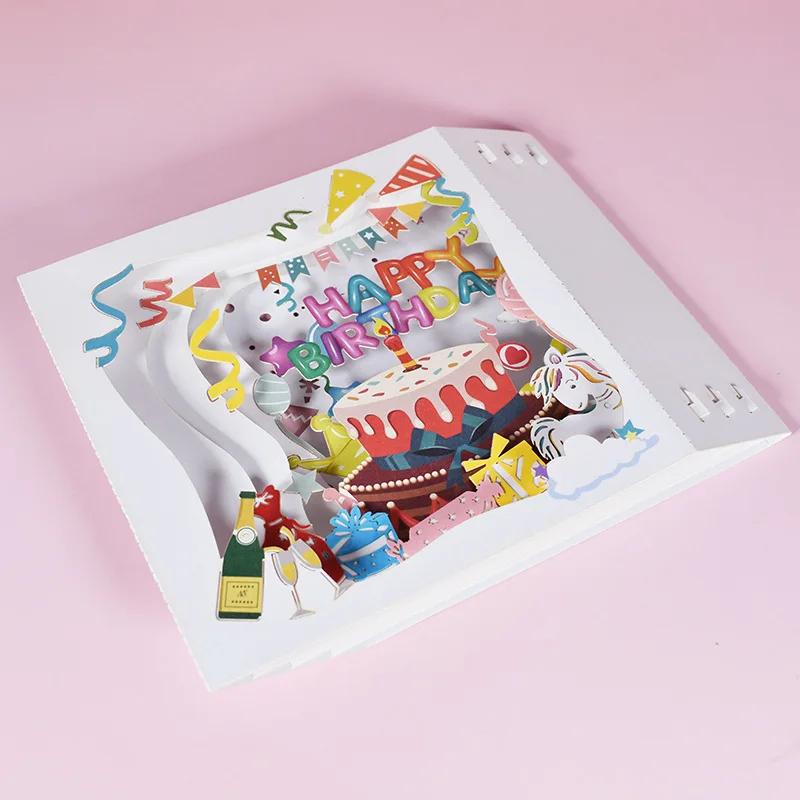 Birthday Gift Card Pop Up Greeting Cards for Kids Business Wife Husband Baby Shower