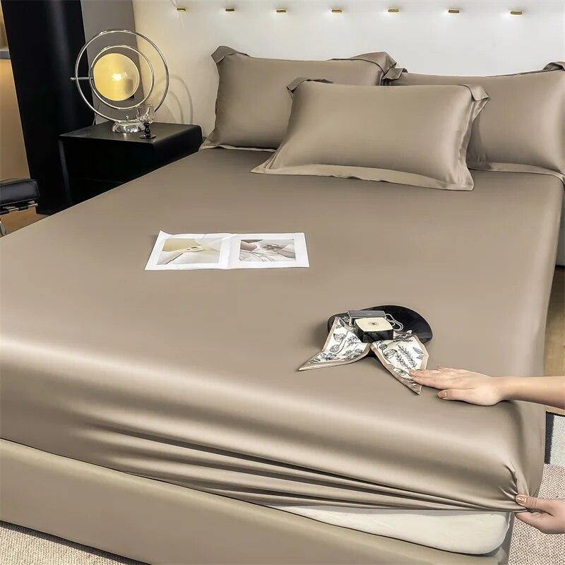 Набор из 3 шт., 100% бамбуковый чехол для матраса, наматрасник с наволочкой, охлаждающая простыня, 1000 нитей, противоскользящая простыня