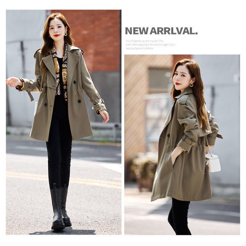Windbreaker Coat for Women Spring and Autumn 2024 New Mid-length Niche Slim Temperament Casual Coat