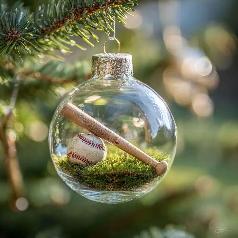 6cm Christmas Tree Decoration Balls 3D Plastic Ball Sports Holiday Ornament Christmas Decorations