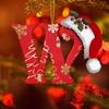Рождественская буква подвеска акриловая 2D плоская буква подвесное украшение рождественская елка шапка Санта-Клауса буква