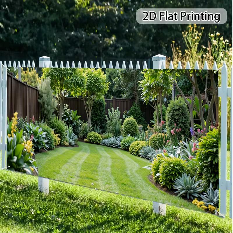 Двумерный фон с зелеными растениями и цветами, плоская 2D-печать для домашних и садовых мероприятий