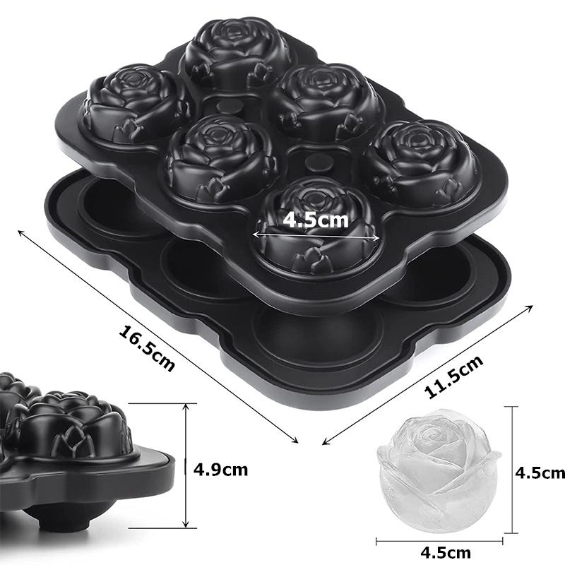 LMETJMA Форма для льда с легким выпуском Роза Форма для льда с воронкой Силиконовый рожок для приготовления шариков льда для коктейлей Виски JT51