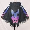 Halloween Skeleton Poncho Hooded Skeleton Cape Halloween Party Costume Cosplay Outfit for Kids Adults