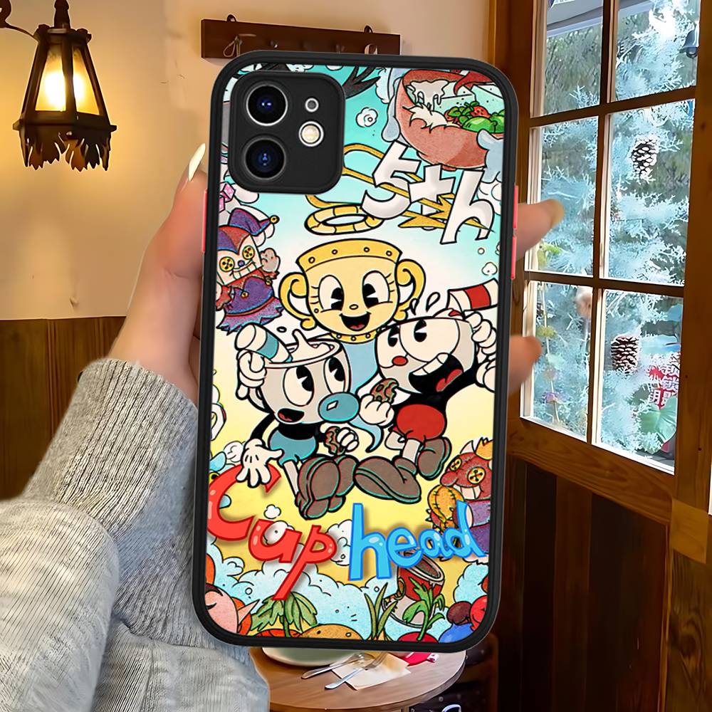 Чехол для телефона C-Cuphead Classic Game для iPhone 16 15 14 13 12 11 Pro Max XS Max X Plus Матовый ударопрочный чехол