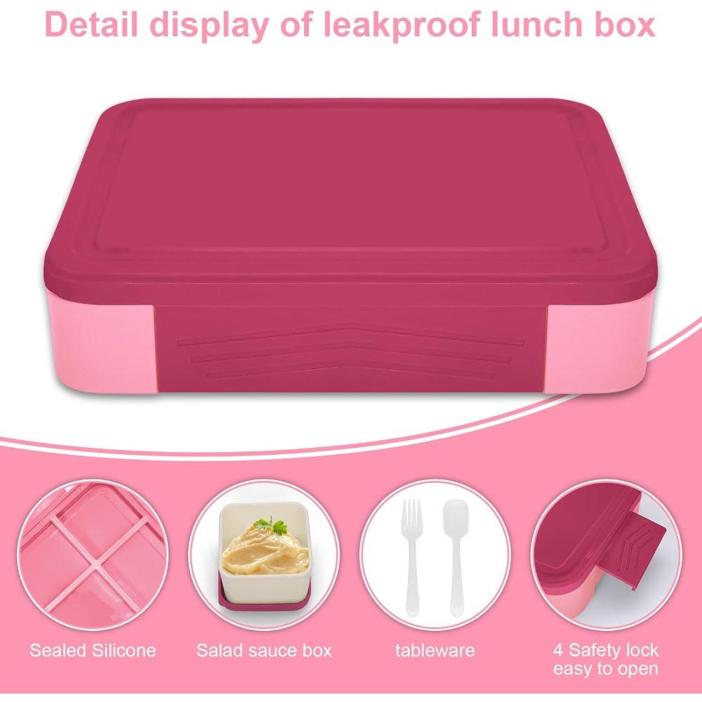 Bento Lunch Box Kids, Bento Box Lunch Box Adults с 5 отделениями и 1 контейнером для салатной заправки, Snack Box для детей