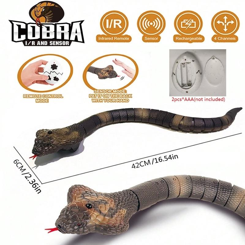 Rc Prank Infrared Sensing Remote Control Animal Cobra Cat Dog Pet Toy Prank Novel And Fun Holiday Gift For Kids