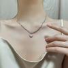 S925 Sterling Silver Necklace Sweet and Cool Love Splicing Necklace Women's Cold Style Niche Fashionable Clavicle Chain