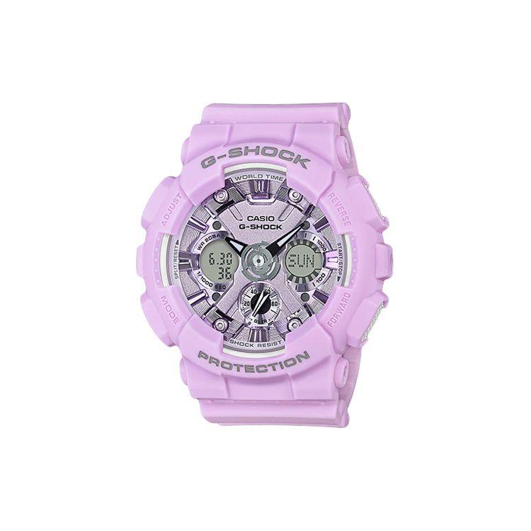 Casio Ударопрочная серия с двойным дисплеем Кварцевые часы Женские часы Фиолетовые GMA-S120DP-6A
