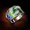 European and American Women's Rings Colorful Enamel Flowers Fashionable Personalized Accessories