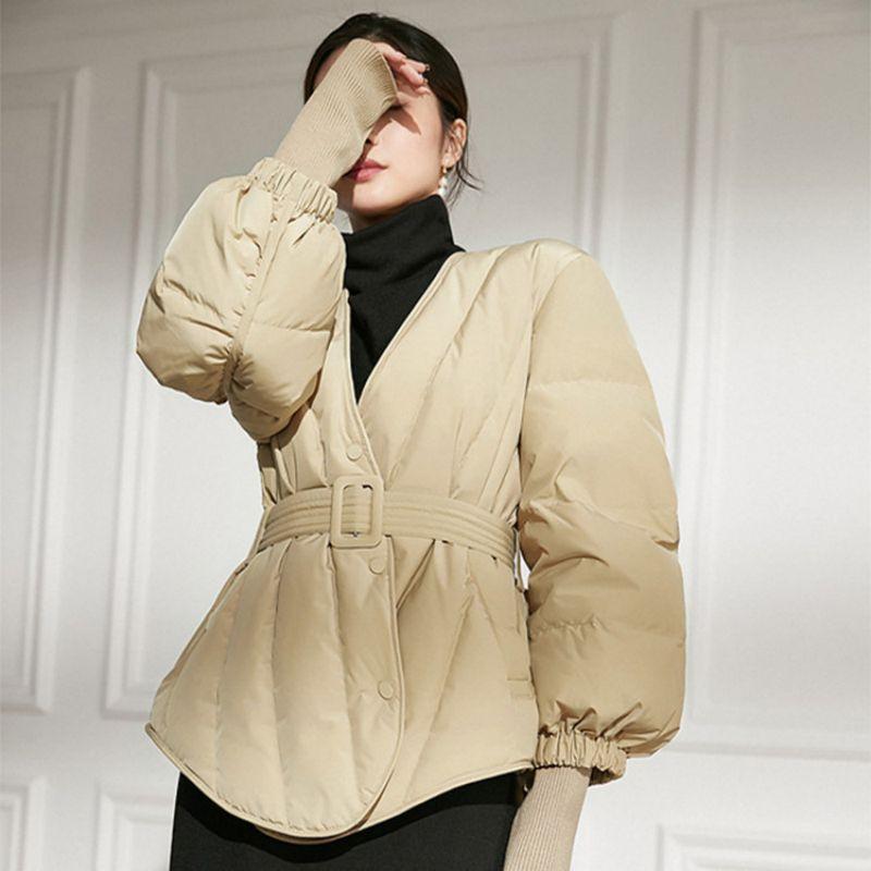 Women's Short Down Jacket Winter White Duck Down Jacket