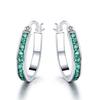 Chic Zircon Circle Earrings for Women Round Green Zircon Earrings For Wome Charm Jewelry