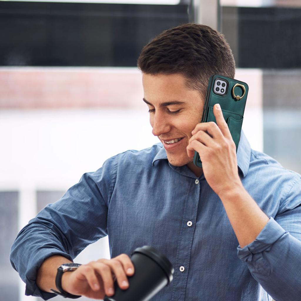 Для Samsung Galaxy A22 (4G),Samsung Galaxy A22 5G Кольцо Кронштейн Держатель Карты Слоты Крышка Чехол Для Телефона