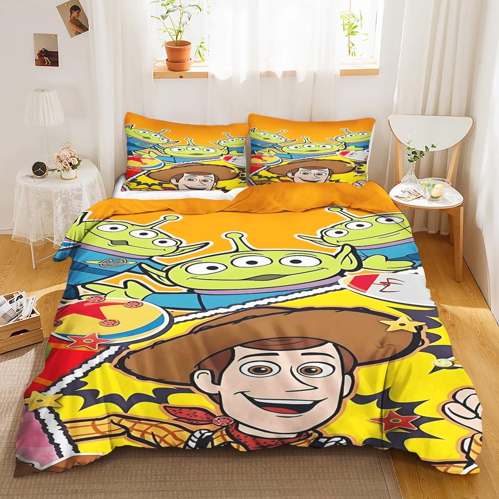 Toy Story Anime Home Bedroom Comforte Nordic polyester material suitable for children and adults 3-piece set