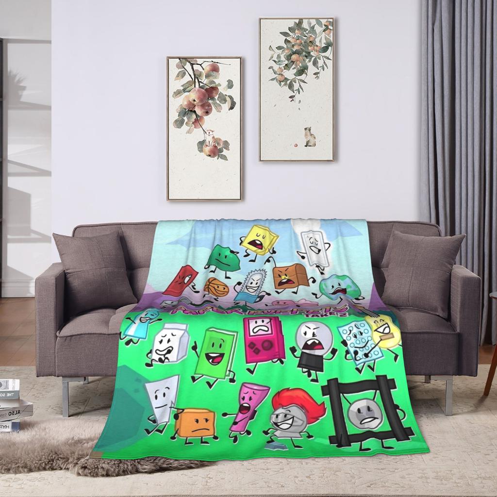 BFDI Inanimate Insanity Blankets Fleece Summer Portable Warm Throw Blankets for Sofa Office Bedding Throws