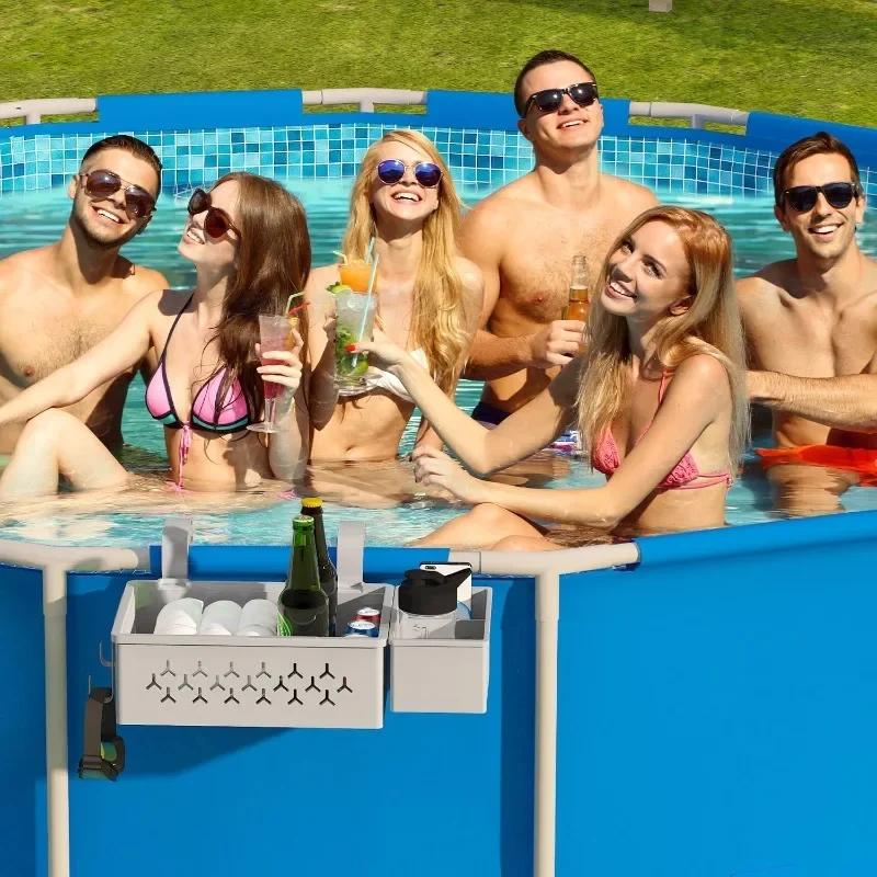 Корзина для хранения аксессуаров для бассейна, корзина для хранения у бассейна, подстаканник для бассейна, органайзер, держатель для полотенец