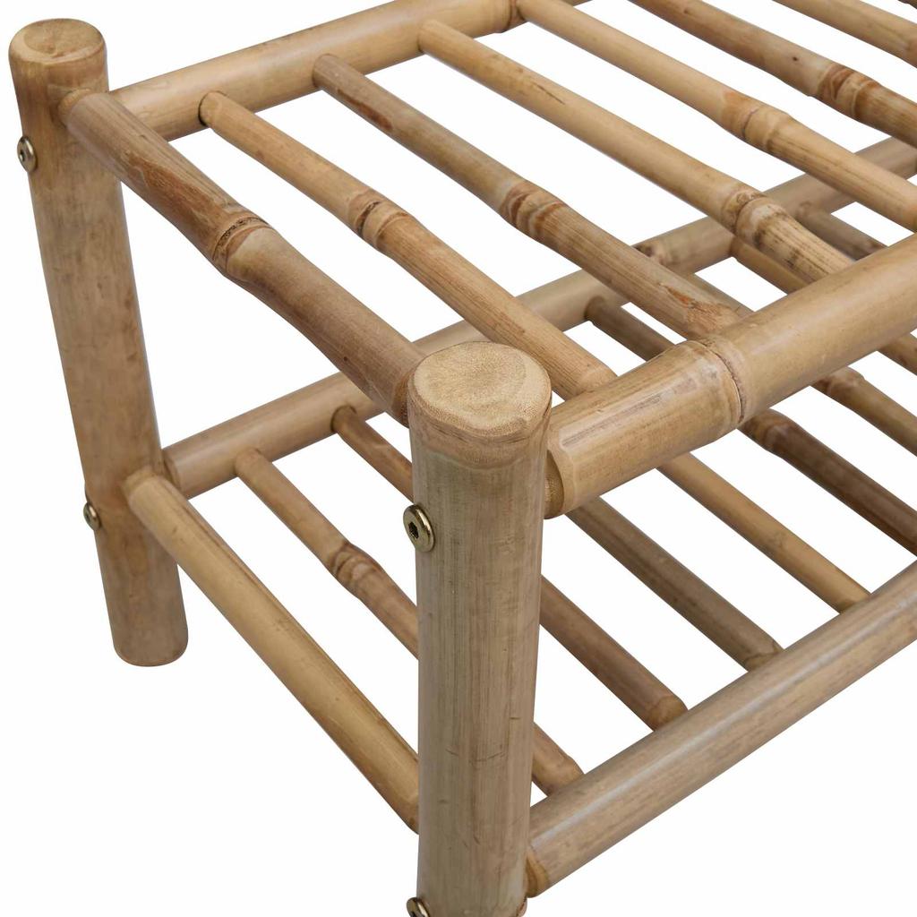 Bamboo Shoe Rack with Storage Shelf Natural Color 68 x 28 x 30 cm