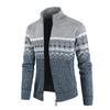 Autumn and Winter New Sweater Men's Stand-up Collar Color Matching Knitted Cardigan Casual Men's Sweater