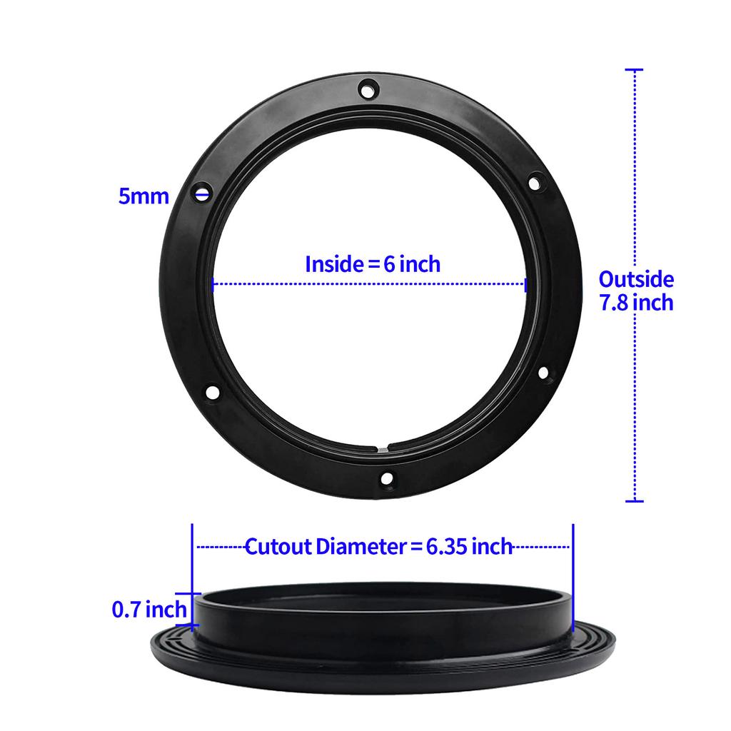 4/6/8-дюймовый черный/белый круглый нескользящий смотровой люк со съемной крышкой для морских лодок и яхт