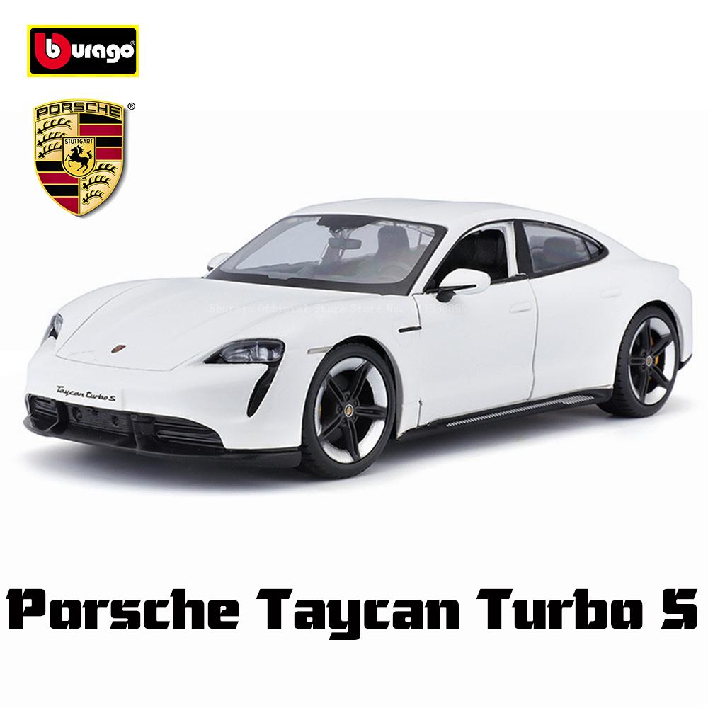 AABKO1 Bburago 1:24 Porsche 911 GT3 Taycan Turbo S 718 Boxster simulation alloy car model crafts decoration collection toy tools gift