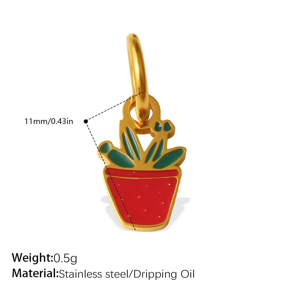 European and American Dripping Oil Small Fresh Plant Series Pendant Cactus Flower Bee DIY Versatile Jewelry Accessories 2026