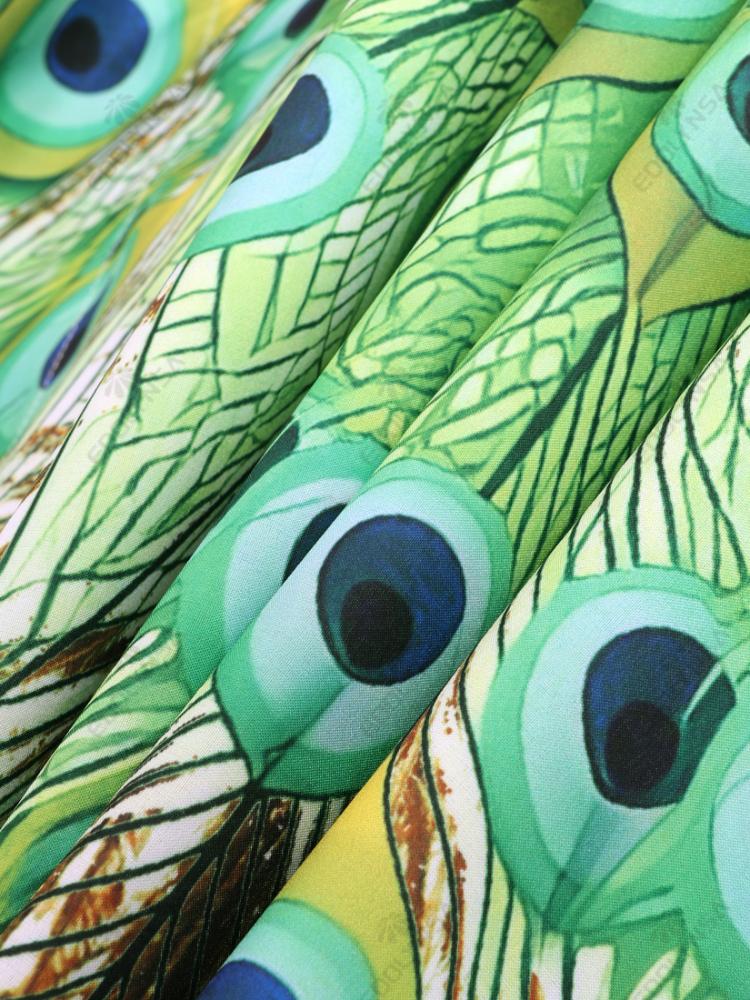 EDOLYNSA Плюс размер кафтан богемный зеленый павлин с принтом летнее длинное пляжное платье женская домашняя одежда наряд купальный костюм накидка свободный кафтан