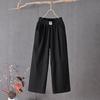 Women's High-Waisted Slim and Versatile Wide-Leg Cotton Linen Pants - Loose Fit, Large Size, Nine-Point Casual Style