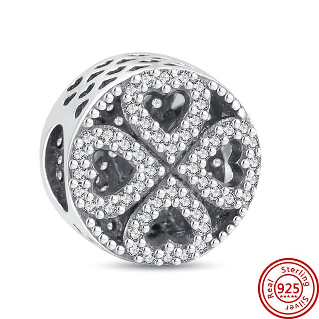 100% стерлингового серебра 925 пробы, прозрачный циркон, снежинка, гербарий, кластер, кулон, бусины, подходят для браслетов, ювелирных изделий