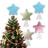 Plush Star Tree Topper Furry Star Christmas Treetop Ornaments for Winter Rustic Holiday Xmas Party Decoration