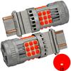 2 Pcs LED Bulb 3157, P27/7W 12-24V No Error 2200lm Red Strong