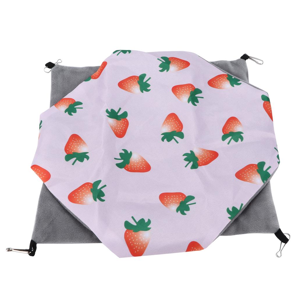 Pet Hamster Hanging Hammock Summer Double Sided Hammock Suitable for Parrots Rabbits Mice SquirrelsS Strawberry