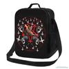 Pentagram Satanic Cats Death Black Metal Band Lunch Bags Portable Insulated Lunch Box for School Work Picnic Tote Food Container